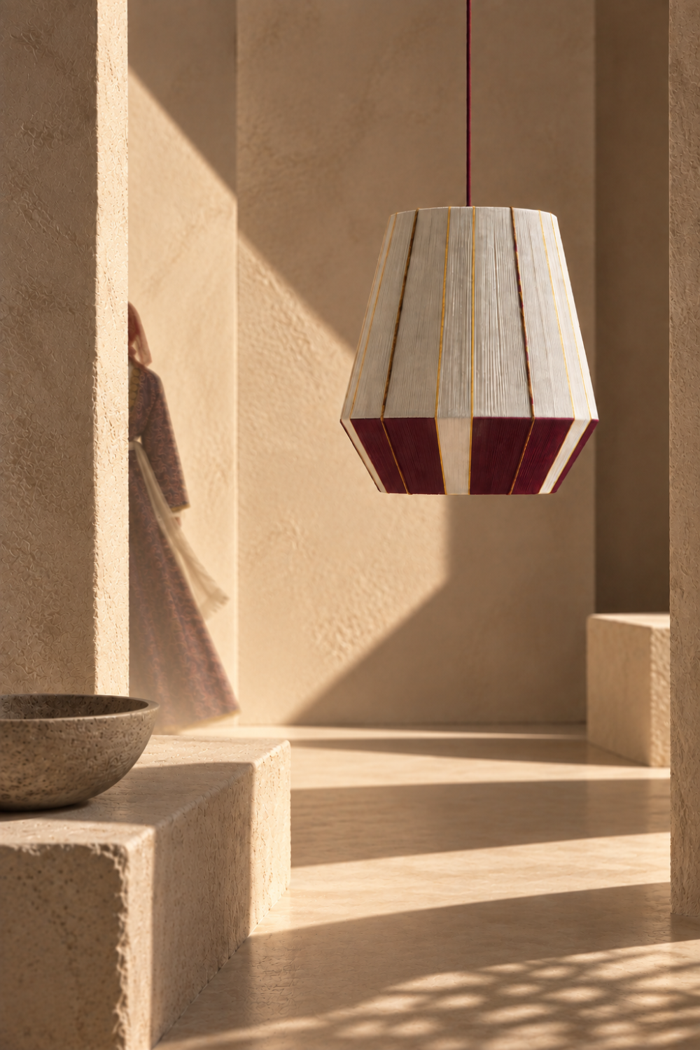 KASOS pendant lamp from the HOMMETRY Islands collection in a warm architectural interior
